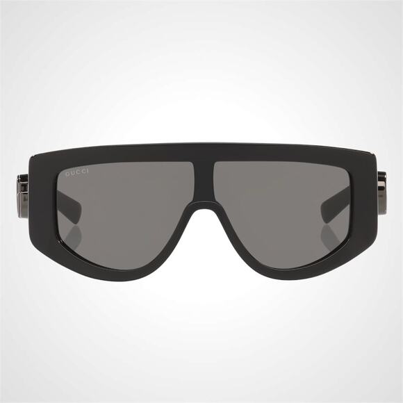 New GUCCI Sunglasses Black Wrap Shield Oversized Grey Lens GG 99-1-130mm - Picture 2 of 8